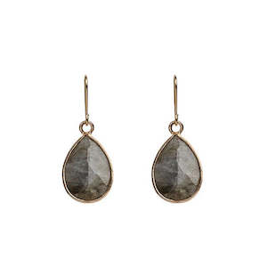 Gold Rimmed Tear Drop Earrings