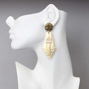 David Aubrey Layered Brass Earrings