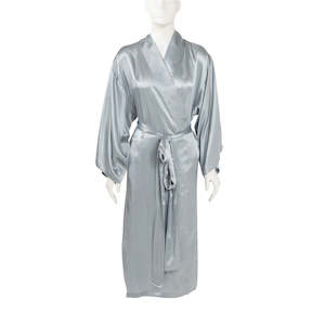 Pure Silk Kimono Robe in Duckegg