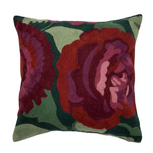 Floral Cushion Cover in Emerald