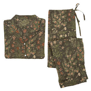 Cotton PJ's in Olive Flower