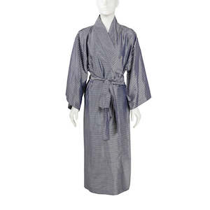 Silver Stripe Pure Silk Kimono Robe