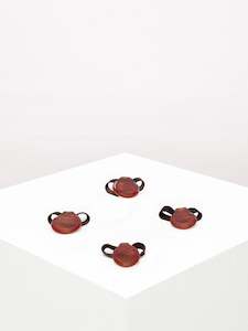 Red 'Drop' Napkin Set | Leather and Glass