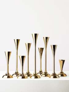 Brass | Set of Nine Drip Candleholders