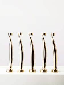 Brass | Set of Five Fin Candleholders