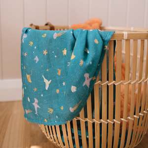 Ocean Creatures Marine Organic Muslin Wrap Swaddle - SECONDS