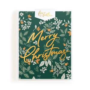 Christmas Green Holly Greeting Card Boxed Set