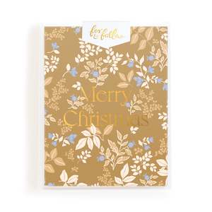 Merry Christmas Gold Holly Greeting Card Boxed Set