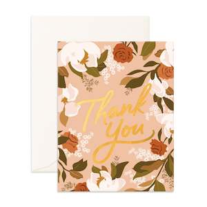 Thank You Rose Magnolias Greeting Card