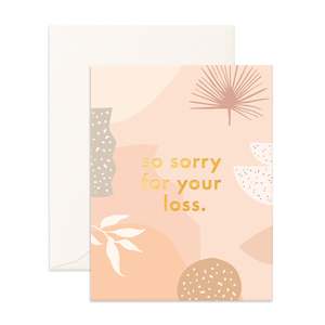 Soft furnishing wholesaling: So Sorry Still Life Greeting Card