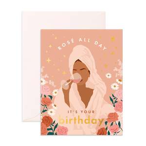 Soft furnishing wholesaling: Rosé All Day Greeting Card