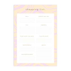 Soft furnishing wholesaling: Acid Wash A5 Shopping List Magnet Notepad