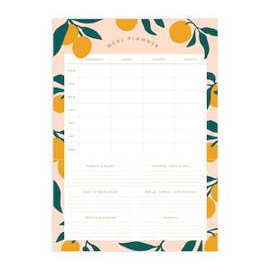 Soft furnishing wholesaling: Lemons A4 Meal Planner Magnet Notepad