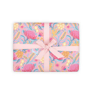 Bottlebrush Gift Wrap Flat Sheet - 12 Sheet Pack