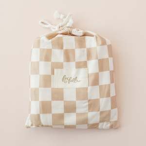 Caramel Check Organic Fitted Cot Sheet - PREORDER (LATE FEB)