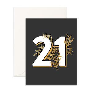 No. 21 Black Greeting Card