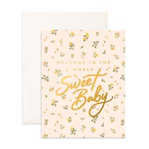 Welcome Sweet Baby Broderie Greeting Card- PRE-ORDER (ARRIVING LATE FEB)