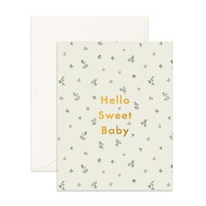 Hello Sweet Baby Broderie Greeting Card - PRE-ORDER (ARRIVING LATE FEB)