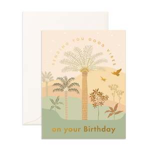 Birthday Jungle Palms Greeting Card