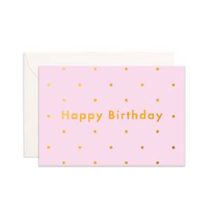 Birthday Lilac Dots Mini Greeting Card