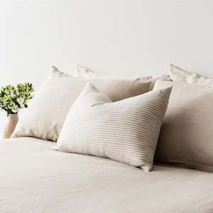 Sand Stripes Linen Rectangle Cushion Cover