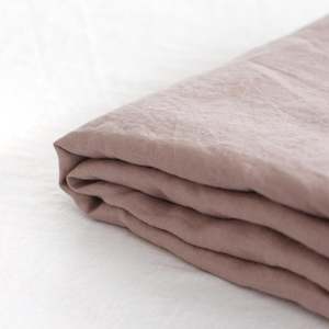 Rosewood Pink Linen Fitted Sheet