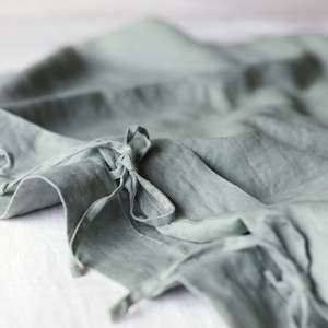 Sage Green Linen Cot Duvet