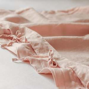 Blush Pink Linen Cot Duvet