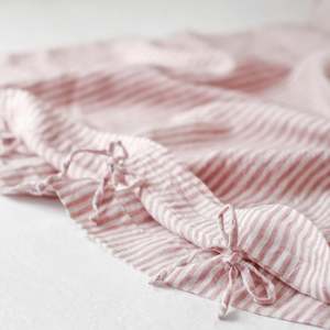 Pink Stripes Linen Cot Duvet