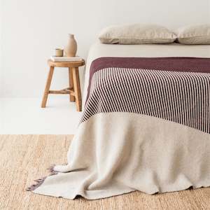 Fig Geometric Wool Throw Blanket