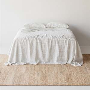 Cactus Grid Linen Sheets Set