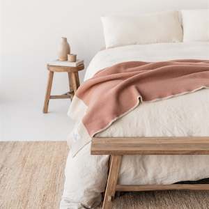 Pink Clay Wool Throw Blanket