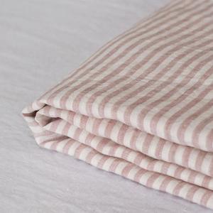 Pink Stripes Linen Sheets Set