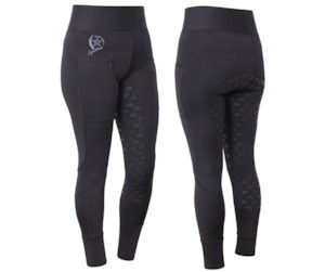 For The Rider: Cavallino Pro Grip Riding Tights- Black