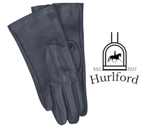 Hurlford Navy Leather Riding Gloves Childs