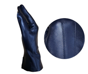 Hurlford Navy Leather Riding Gloves Adults