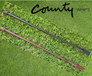 Whips Canes: County Plaited Top English Leather Show Whip - Youth