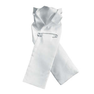 Ties: Junior plain Pre Tied Stock White