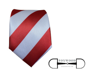 Red and White Stripe Tie