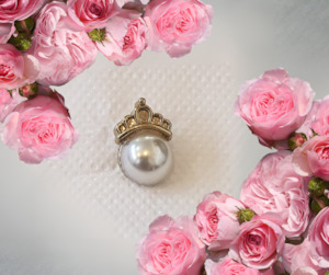 Pearl and Crown Tie Pin