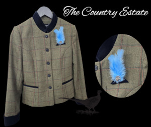 Lapels: Feather Hat Or Lapel Pin - Light Blue