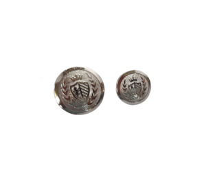 Single Silver Shield & Crown Buttons