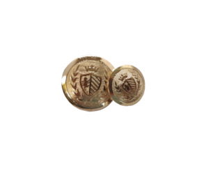 Single Gold Shield & Crown Buttons