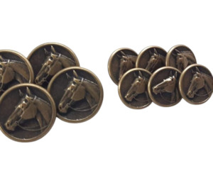 Horse Head Button Set Bronze