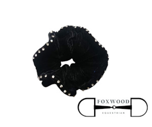 Hair Accessories Jewellery: Rhinestone Scrunchie Black