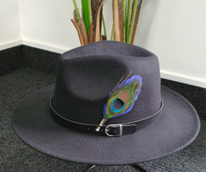 Peacock Hat Pin- Blue Small