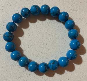 Bracelet - Genuine Agate Stone Bead - Turquoise