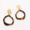 Earrings - Double Disc Gold & Tortoiseshell Hoop Stud