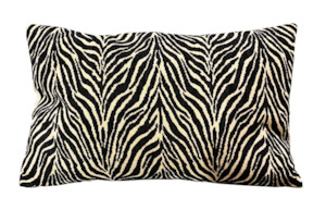 ANIMAL PRINT CUSHION - BLACK & NATURAL