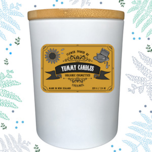 Caramel Yummy Candle - white tumbler jar